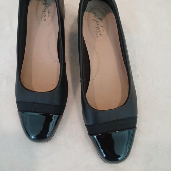 CLARKS COLLECTION JULIET MONTE BLACK LEATHER LOAFERS - Picture 1 of 6